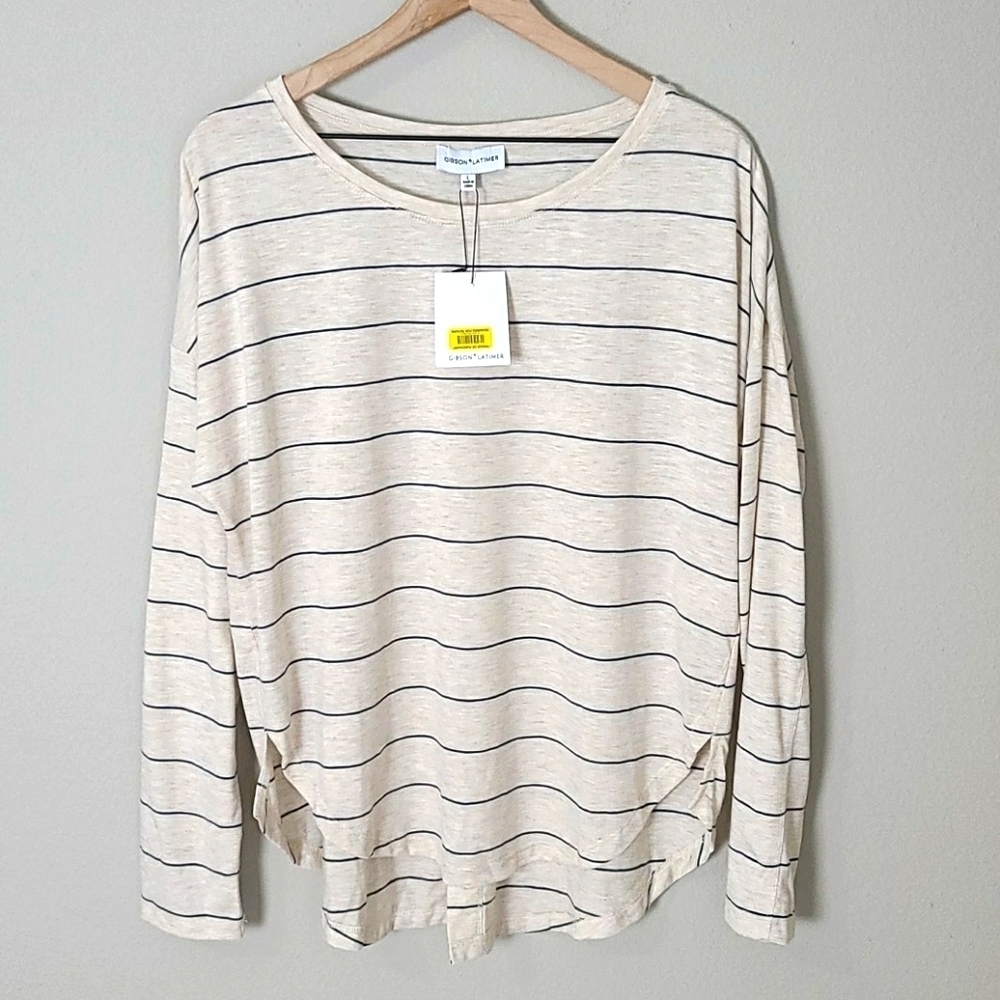 Gibson Latimer Longsleeve Striped Top NWT
